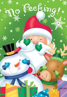 No Peeking Christmas Garden Flag