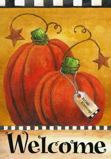 Pumpkin Autumn Welcome Garden Flag
