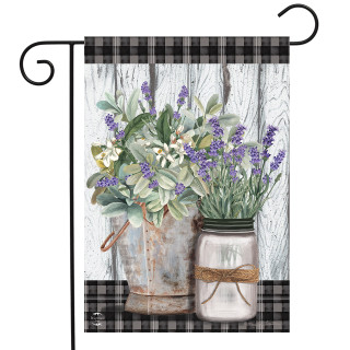 Briarwood Lane Farmhouse Flowers Spring Garden Flag with rustic floral design and seasonal spring elements.