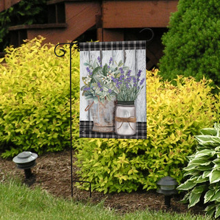Briarwood Lane Farmhouse Flowers Spring Garden Flag with rustic floral design and primitive seasonal spring decor.