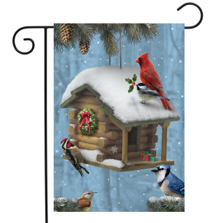 Festive Feathered Friends Christmas Garden Flag