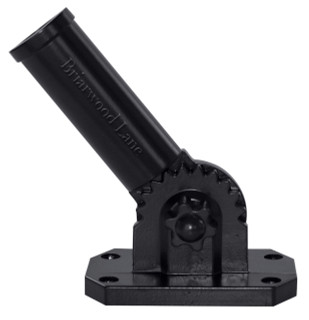 Black adjustable aluminum flag pole bracket by Briarwood Lane, house flag hardware for outdoor use.