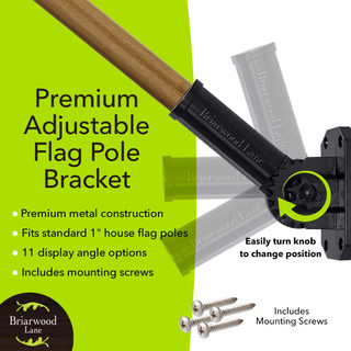 Briarwood Lane black adjustable aluminum flag pole bracket with hardware for house flag.