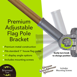 Silver Adjustable Aluminum Flag Pole Bracket