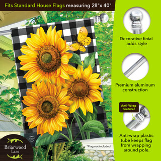 Briarwood Lane 56" Aluminum Anti-Wrap Standard Flag Pole for house and decorative flags.
