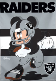 Oakland Raiders NFL Mickey Mouse Football House Flag