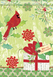 Christmas Gift Cardinal House Flag