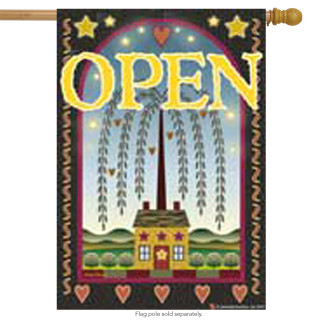 Country "Open" Primitive House Flag