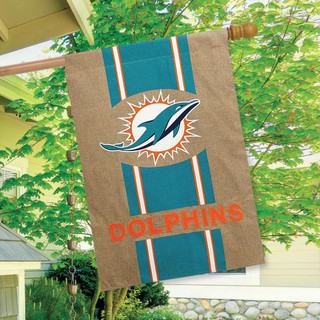 Miami Dolphins NFL Licensed Burlap House Flag