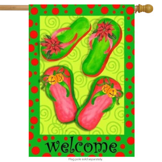 Christmas Flip Flops House Flag