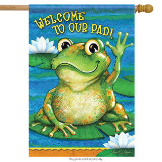Friendly Frog Summer House Flag