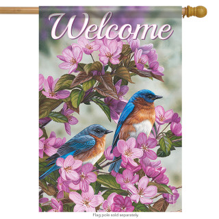 Birds in Blue House Flag