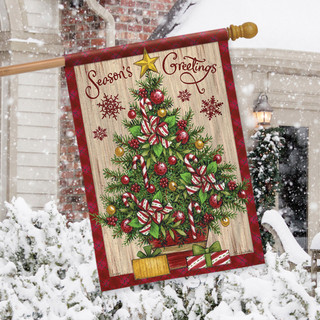 Candy Cane Tree Christmas House Flag