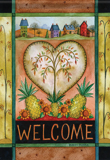 Country Pineapple Welcome House Flag