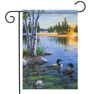 Loons at the Lake Summer Garden Flag