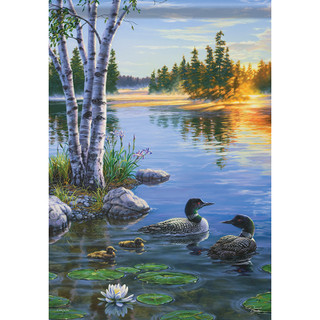 Loons at the Lake Summer Garden Flag