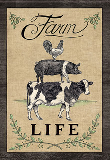 Farm Life Summer Primitive Garden Flag