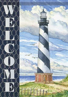 Hatteras Scene Welcome Summer Garden Flag