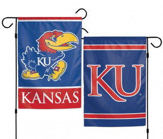 University of Kansas Jayhawk 2 Sided Garden Flag