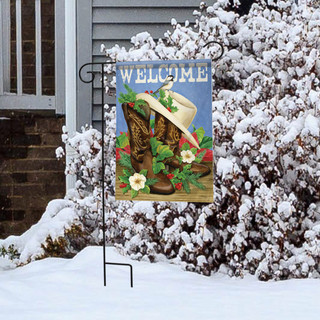 Cowboy Christmas Garden Flag