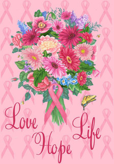 Love Hope Life Breast Cancer Garden Flag
