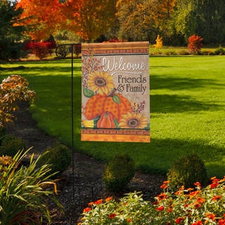 Autumn Blessings Welcome Garden Flag