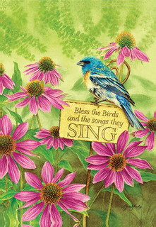 Bless the Birds Inspirational Garden Flag