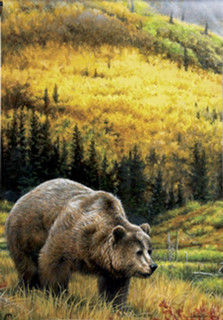 Grizzly Bear Fall WIldlife Garden Flag Autumn