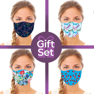 Nature Designs Reusable Cloth Face Mask Gift Set (4-piece Collection)