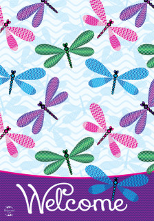 Welcome Dragonflies Spring House Flag