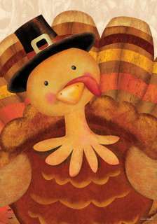 Thanksgiving Turkey Pilgrim Garden Flag