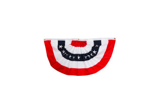 Briarwood Lane Patriotic Bunting with applique stars, large 36" x 18" bunting flags, patriotic banners.