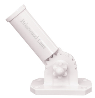 Briarwood Lane white metal adjustable flag pole bracket with decorative base and floral detail, giftset combo.