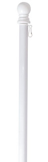 Briarwood Lane white metal flag pole with adjustable bracket and finial, part of holiday giftset combo.
