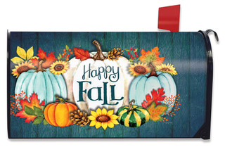 Happy Fall Pumpkins Primitive Mailbox Cover