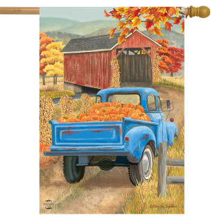 Autumn Bridge Truck House Flag