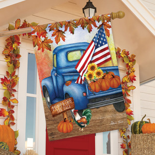 Autumn Old Days Patriotic House Flag