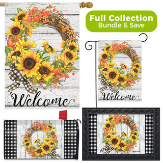 Sunflower Fall Wreath Welcome Design Collection