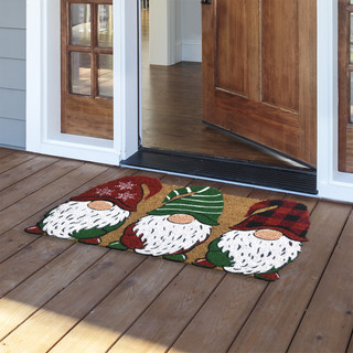 Mushroom and Gnome Indoor Outdoor Mat