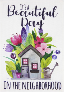 Beautiful Day Spring Burlap Garden Flag