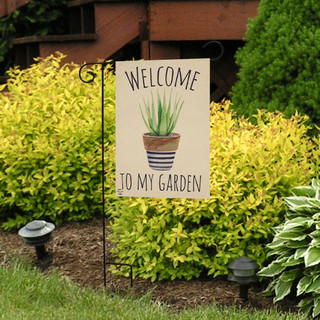Briarwood Lane small printed garden flag with colorful spring design on a decorative yard display pole.