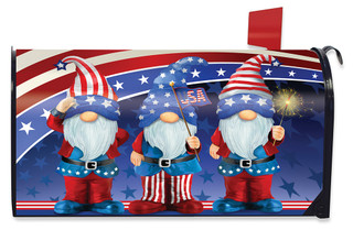 Patriotic Gnomes Mailbox Cover