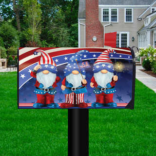 Patriotic Gnomes Mailbox Cover