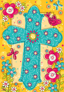 Colorful Cross Spring Garden Flag