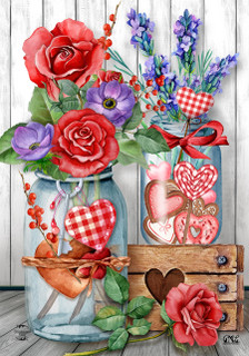  Briarwood Lane Valentine's Wreath Hearts Garden Flag Plaid  Holiday 12.5 x 18 : Patio, Lawn & Garden