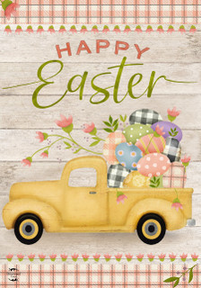 Briarwood Lane Easter Egg Pickup small printed garden flag with colorful Easter eggs and cross.