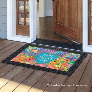 Briarwood Lane small printed doormat with colorful floral design and "Home Sweet Home" for spring porch display.