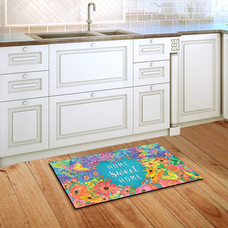 Briarwood Lane small printed doormat with colorful floral design and "Home Sweet Home" in springtime decor.
