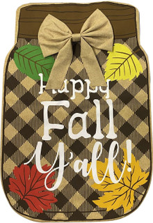 Fall Mason Jar Burlap House Flag