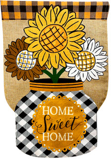 Fall Sunflowers Seasonal Burlap House Flag